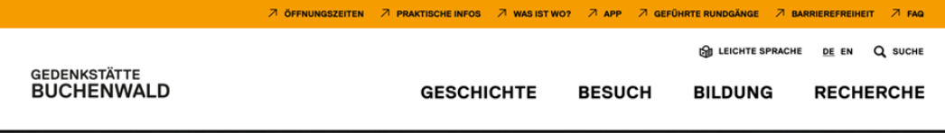 Kopfbereich der Website buchenwald.de
