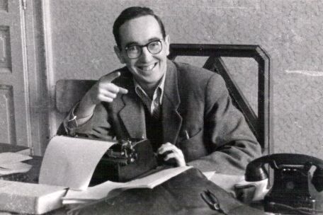 Private photo of Miklós Kallós at his desk