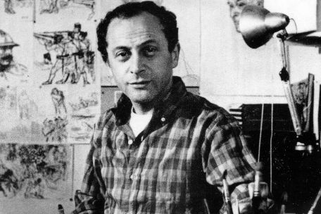 Privataufnahme von Walter Spitzer stehend in einem Atelier