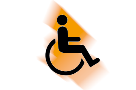 A wheelchair symbol