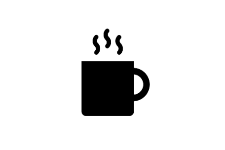 Zeichnung einer Tasse mit dampfendem Inhalt.