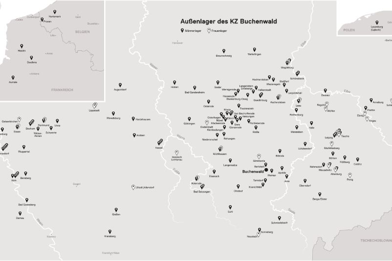 Karte der Außenlager des KZ Buchenwald