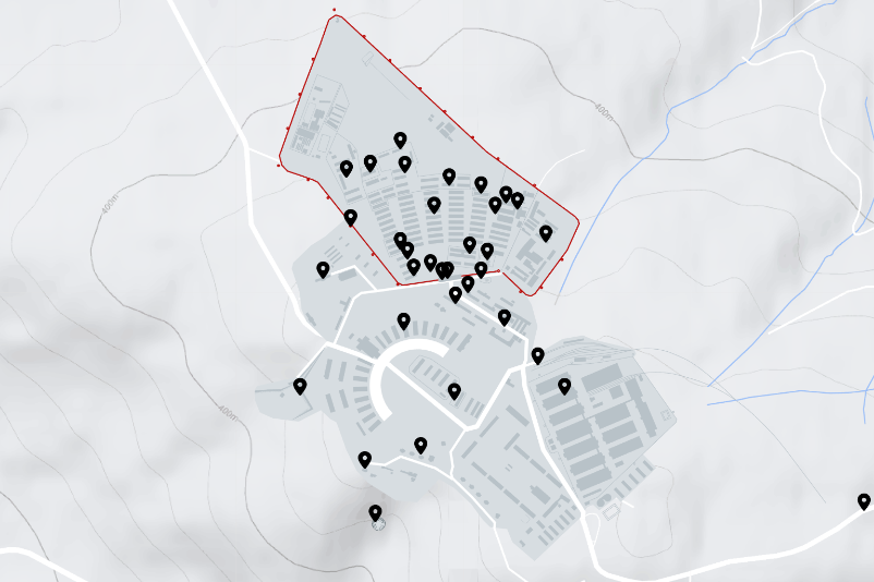 A small overview map of the camp area. 