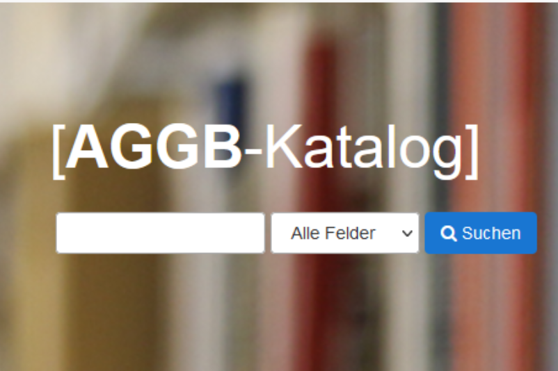 Eine Grafik, die das Suchfeld des AGGB-Katalogs darstellt. 