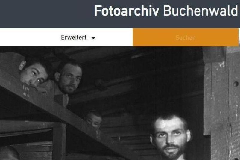 Screenshot der Startseite des Online Fotoarchivs der Gedenkstätte Buchenwald