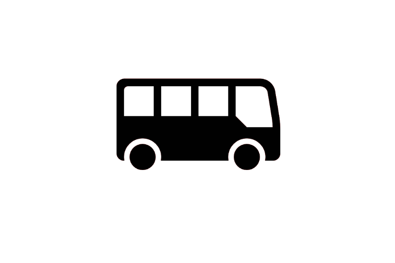 Zeihnung eines Busses von der Seite.
